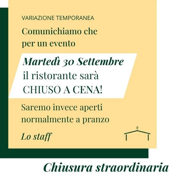Chiusura 30 settembre